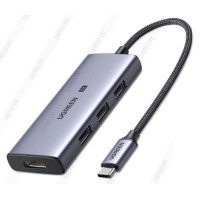 Bộ chuyển USB Type C sang HDMI và USB 3.0 Ugreen CM500 50629 3*USB 3.0 A cái, HDMI 8K@30Hz,4K@120Hz